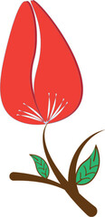 Red flower illustration
