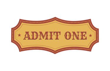 vector cinema tickets. Admit one. Vector illustration