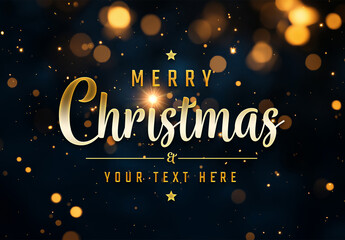 Christmas Card Mockup With Editable Text And Bokeh