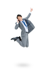 ジャンプするビジネスマン