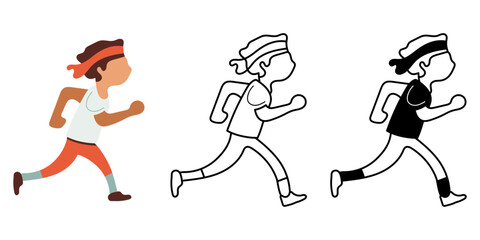 A fit young man running isolated vector illustration