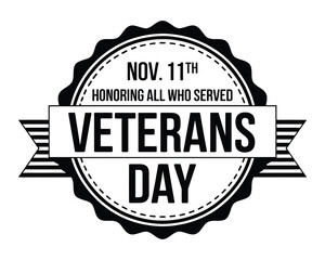 Veterans day november eleventh honoring all who served emblem