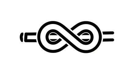 Infinity knot simple vector illustration, black on white background