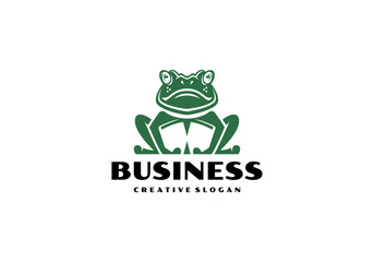 Book Frog Dual Meaning Icon Logo, Education Illustration Vector Design Template