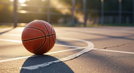 Basketball Game Spirit Outdoor Recreation and Healthy Lifestyle Energetic Sport Activity for Fitness and Wellbeing Competitive Play and Teamwork Summer Fun at Sunset Glow