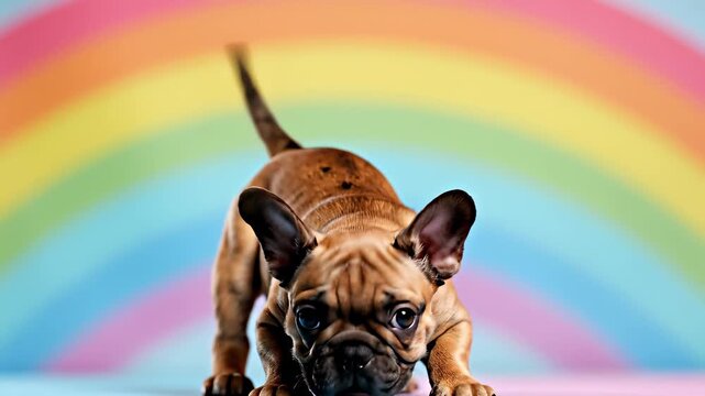 Puppies playfully explore colorful surfaces and vibrant terrain, conveying youthful exuberance and everyday wonder, making it an ideal choice for various commercial applications such as cooking.