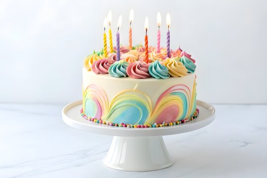 birthday cake with candles