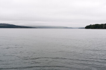 Furnesfjorden Bay seen from Domkirkeodden at Hamar by Lake Mjøsa, Norway, November 2025.