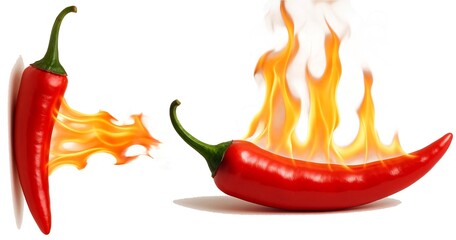 red hot chili peppers isolated on white background