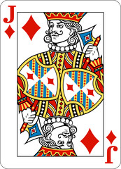 Jack of Diamonds design from a new original deck of playing cards.
