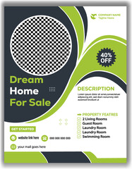 Modern Property Listing Flyer Real Estate Sale Promotion Poster Vector Illustration