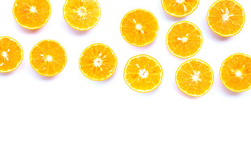Fresh orange on white background.