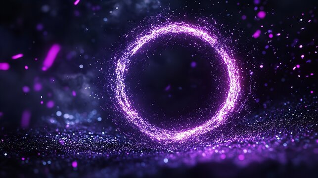 A captivating cosmic portal of swirling particles and bokeh lights, creating a mysterious and enchanting atmosphere