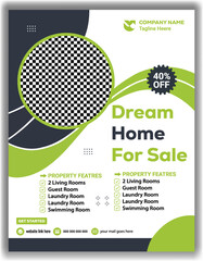 Elegant Home Sale Poster Modern Real Estate Flyer Template in Orange and Black