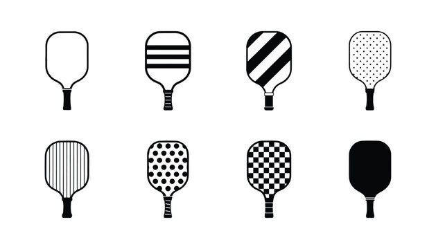 Minimal pickleball paddles collection with various patterns and designs
