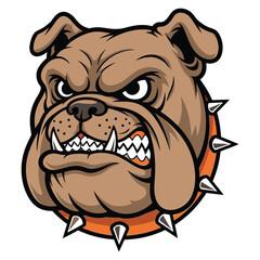 Fierce Bulldog Mascot with Spiked Collar
