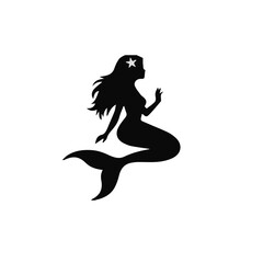 silhouette of a mermaid