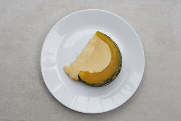 Egg custard steamed in pumpkin