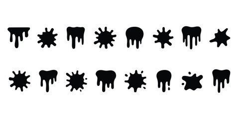 Black Ink Splatters and Drips Collection