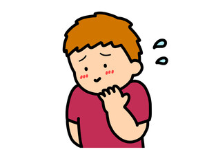 照れる　茶髪の男の子