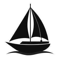 Sailboat vector clean black silhouette design white background