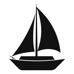 Sailboat vector clean black silhouette design white background