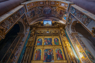 NOVARA, ITALY JANUARY 11, 2025 - Inner of Basilica of San Gaudenzio in Novara, Piedmont, Italy