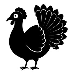Turkey vector clean black silhouette design white background