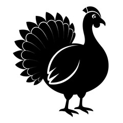 Turkey vector clean black silhouette design white background