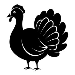 Turkey vector clean black silhouette design white background