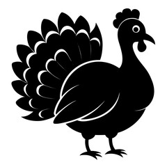 Turkey vector clean black silhouette design white background