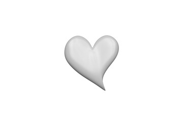 heart shape made of paper, PNG, white