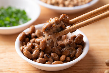 Natto (Fermented soybean), Traditional Japanese food, Healthy eating for gut health