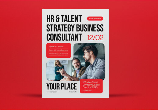 Red Utilitarian Hr & talent Business Flyer Us Letter