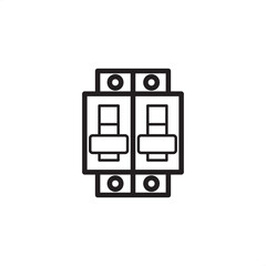 Circuit breaker icon symbolizing electrical overload protection and system interruption, representing specialized utility safety equipment, modern electrical distribution, and industrial power control