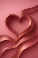 Smooth pink ribbon forming a heart shape, perfect for Valentine’s Day, romance projects, and creative digital designs.

