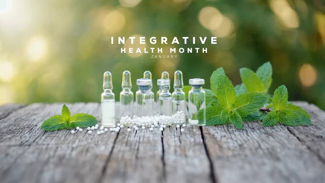 Integrative Health Month. Homeopathy concept video.