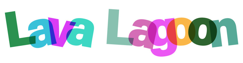 Lava Lagoon Colorful Typography Wordplay Unique Font Graphic Design Abstract Overlay Style Modern Text Concept Creative Lettering Visual Art