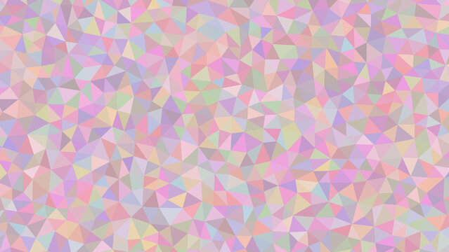 Pastel geometric low poly background featuring a delicate mosaic of soft pink, purple, blue, green, and yellow polygons for elegant design applications