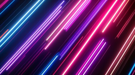 Abstract neon light streaks create a futuristic and dynamic background with vibrant pink and blue hues