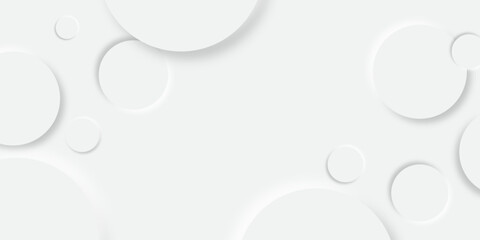 Abstract grey geometric modern circle background design.background with decorative elements in Neomorphs style with copy space. You can use for add, poster, design artwork, template banner, wallpa	