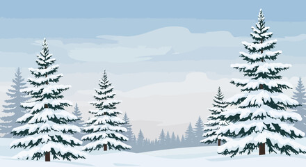 winter landscape with trees