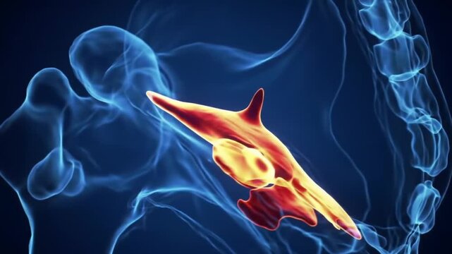 Animated Osteocyte Cell in Bone Matrix Microscopic View of Bone Cell Structure