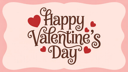 Obraz premium A charming valentines day design featuring decorative lettering and heart accents on a soft pink backdrop