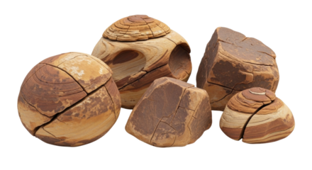 Stack of Layered Sandstone Sedimentary Rocks Isolated Cutout Transparent PNG