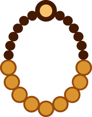  Wooden beaded jewelry Silhouette black  vector white background