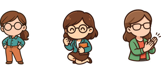 female teacher cheering with confetti on black background