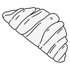 croissant pastry line art illustration