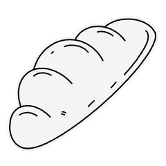 loaf of bread line art illustration