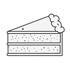 hand drawn cheesecake line art illustration